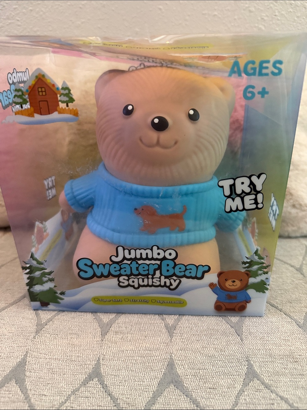 Jumbo Sweater Bear Squishy Toy